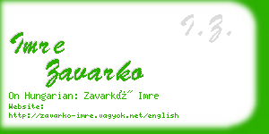 imre zavarko business card